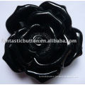 polyester rose shape black button for coat